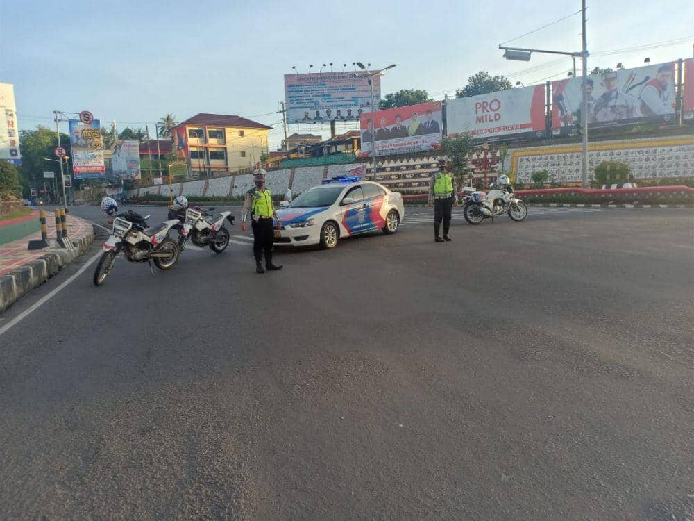 Penyekatan Jalan Protokol PPKM Darurat  Bandar Lampung Picu Kemacetan