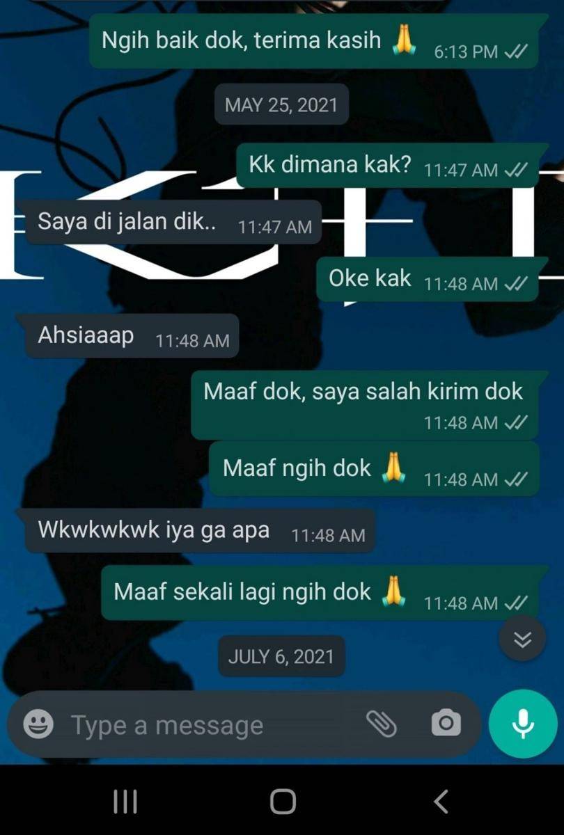 gak sengaja salah kirim chat (twitter.com/KJ_L_KimKaaaaaa)