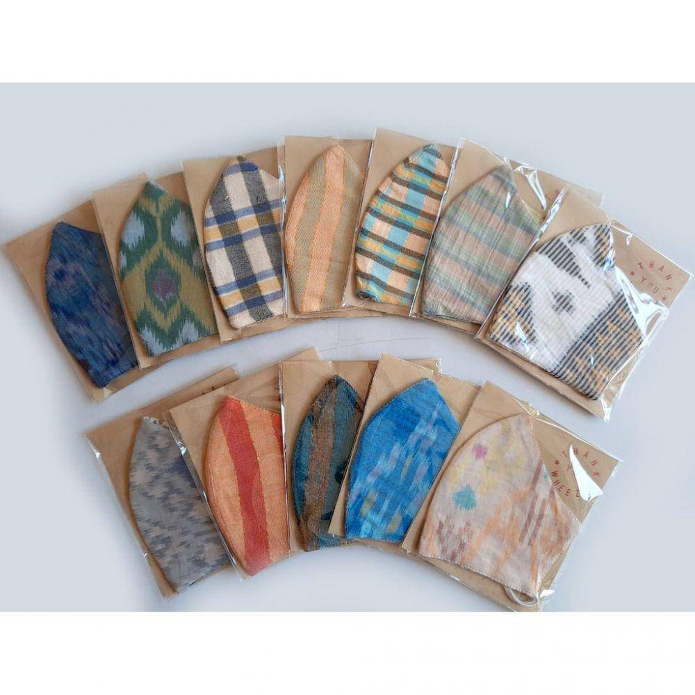 masker tenun. (shopee.co.id/dkiirawati04)