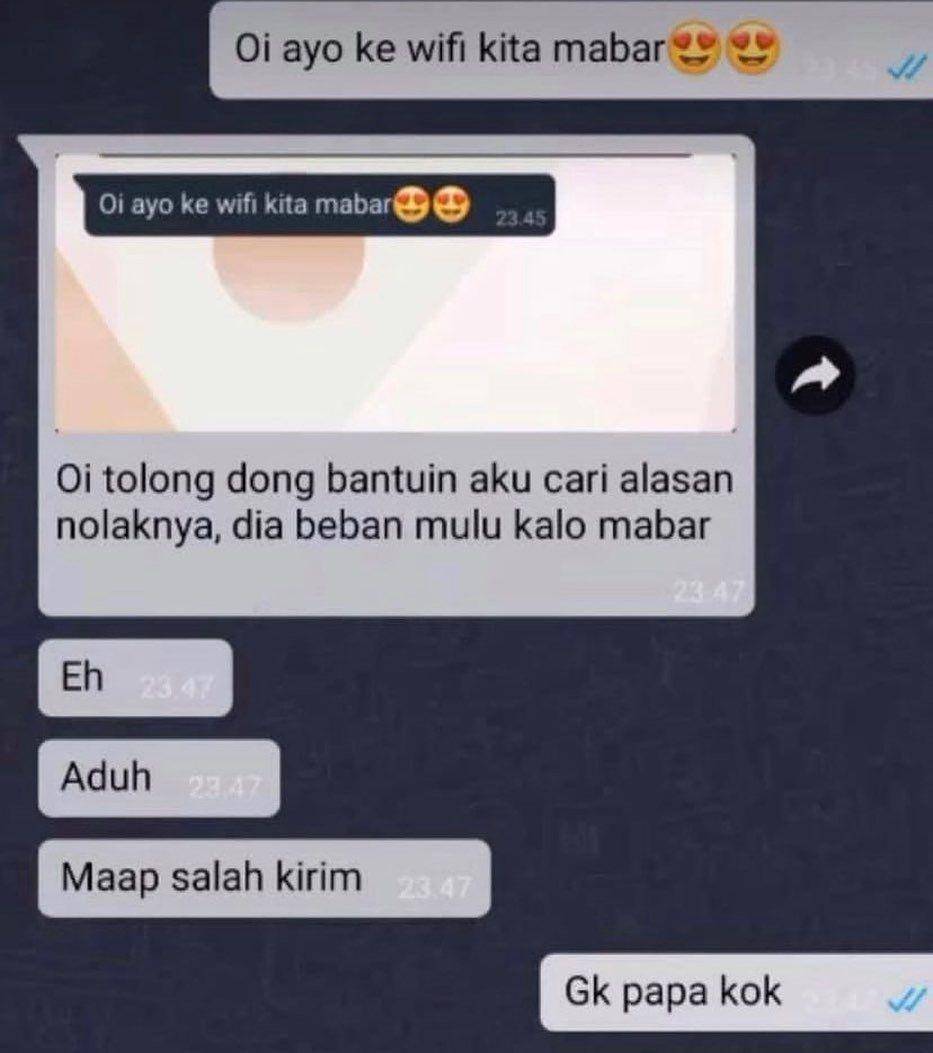gak sengaja salah kirim chat (instagram.com/ngakakdulu_id)