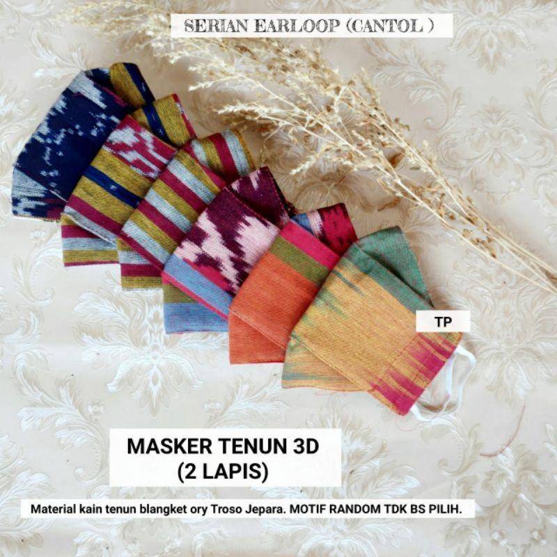 Masker tenun. (shopee.co.id/erucollections)