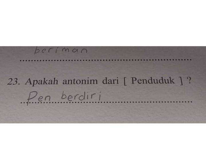 Jawaban nyeleneh siswa (instagram.com/komedi_gambar)