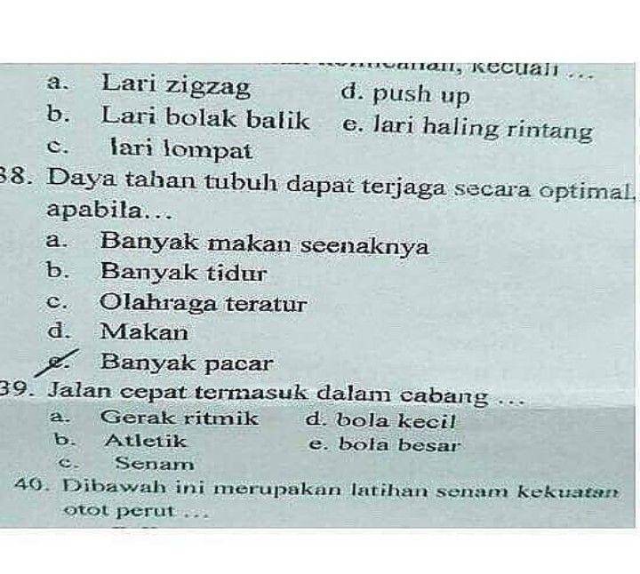 Jawaban nyeleneh siswa (instagram.com/lawaklucu)