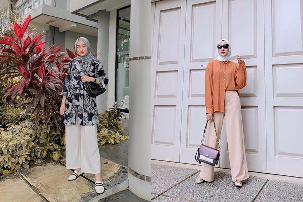 10 Padu Padan Outfit dengan Wide Leg Pants ala Ingrid Yulika, Kasual!