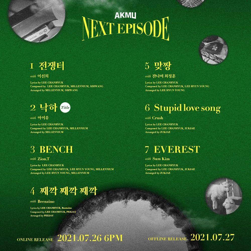 Tracklist album "NEXT EPISODE" (instagram.com/yg_ent_official)