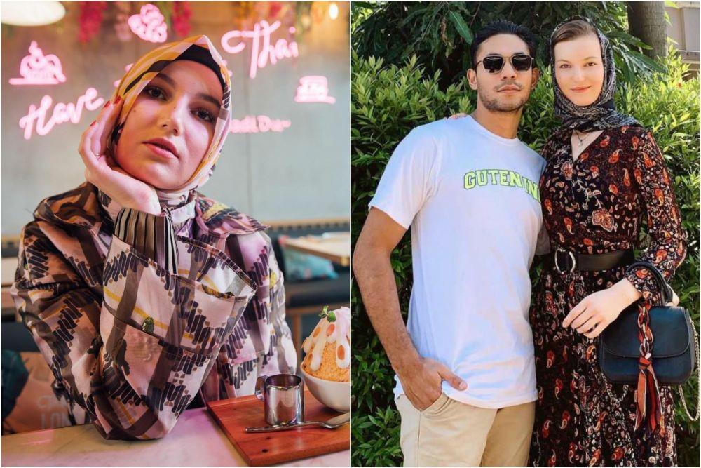 10 Potret Polina Berkerudung, Model Bule Mualaf Istri Diego Afisyah