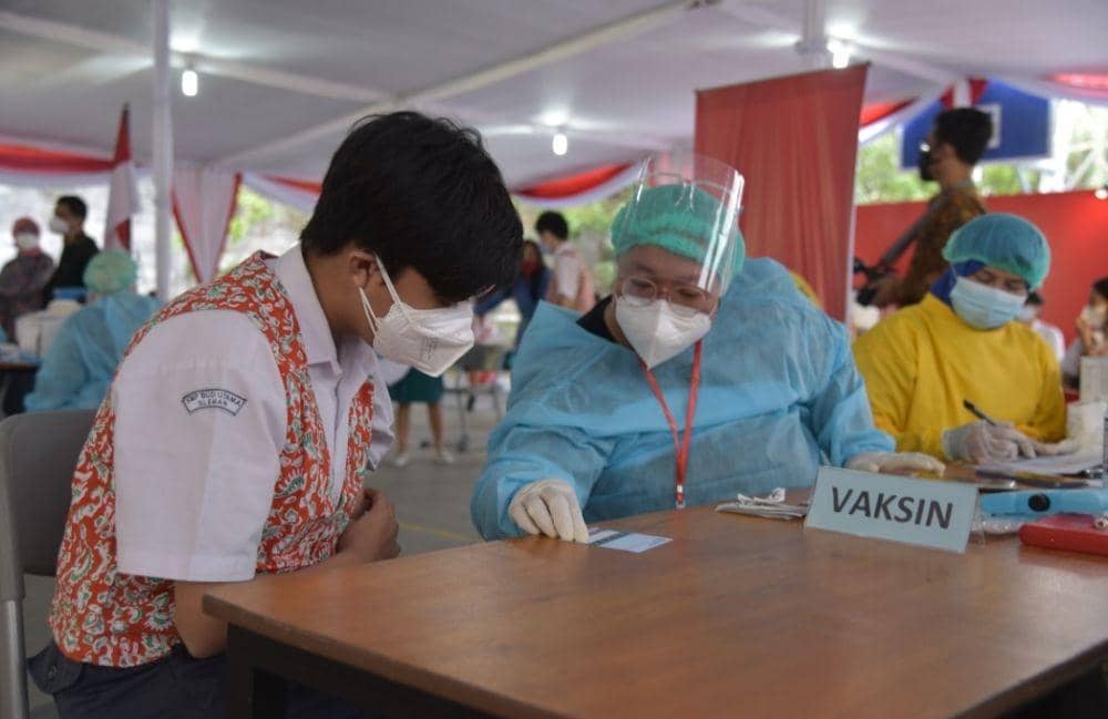 Vaksinasi pelajar di Kabupaten Sleman. Dok: istimewa