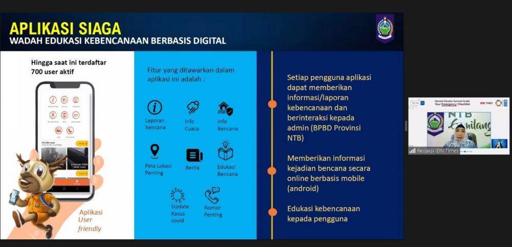 Wakil Gubernur (Wagub) Provinsi Nusa Tenggara Barat (NTB) Sitti Rohmi Djalilah saat menjelaskan strategi mitigasi bencana alam di NTB. (IDN Times/Ridho Fauzan)