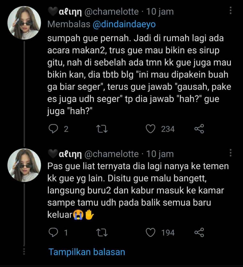 kisah salah respons (twitter.com/chamelotte)