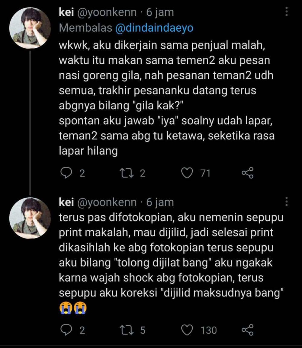 kisah salah respons (twitter.com/yoonkenn)