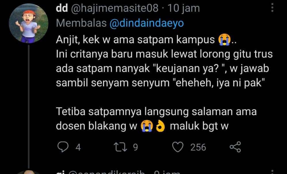 kisah salah respons (twitter.com/hajimemasite08)