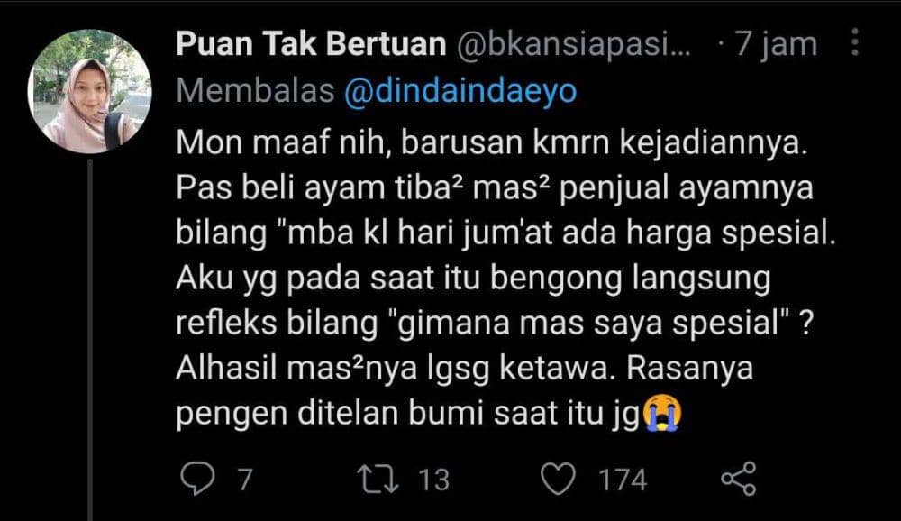 kisah salah respons (twitter.com/bkansiapasiapa_)