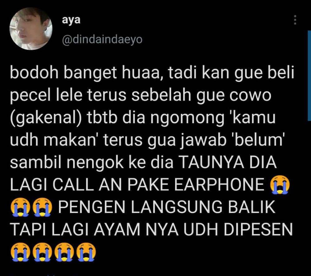 kisah salah respons (twitter.com/dindaindaeyo)