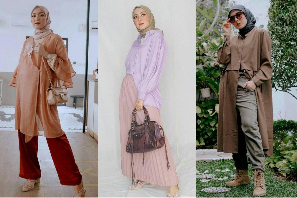 9 OOTD Hijab ala Richa Novisha, Gaya Feminin hingga Boyish yang Kece