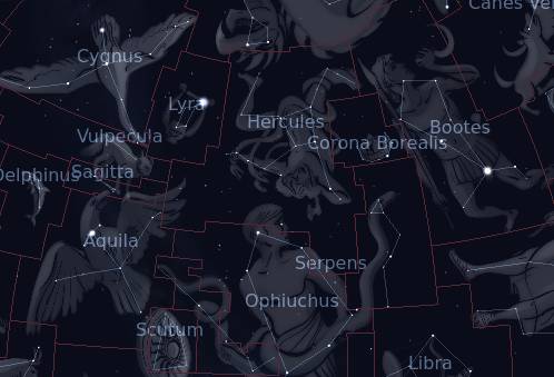 ilustrasi rasi Hercules di langit malam (dok. Stellarium)