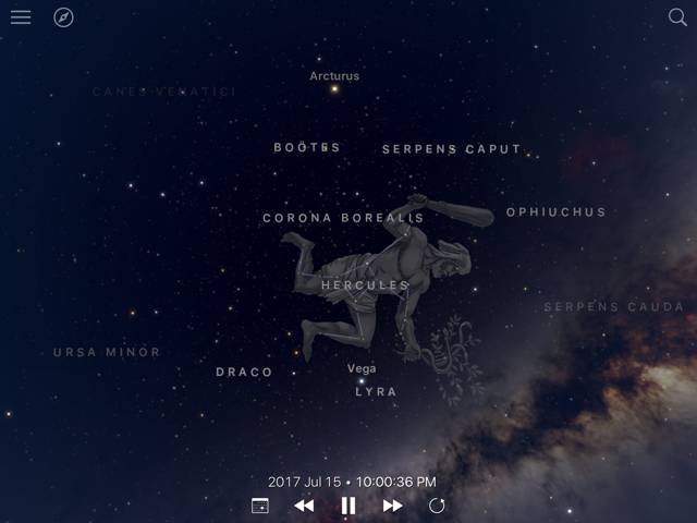 ilustrasi rasi Hercules di langit malam (dok. UALR Edu))