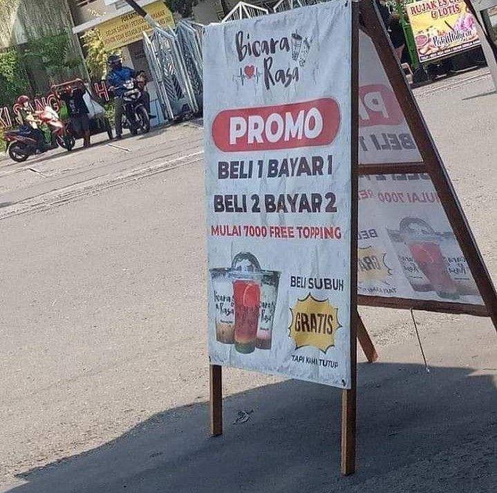 Promo dagangan ala penjual +62 (instagram.com/humor_santai)