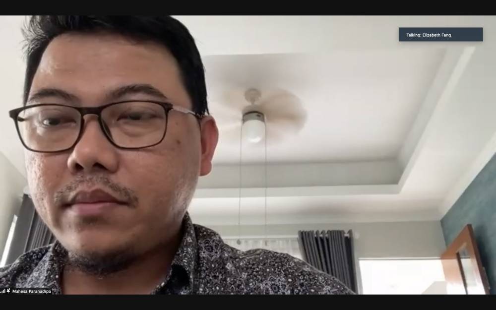 Tangkapan layar Dokter Mahesa Paranadipa dalam acara "Update Kondisi Dokter dan Strategi Upaya Mitigasi Risiko mencegah Kolapsnya Fasilitas Kesehatan." (IDN Times/Ilyas Mujib).