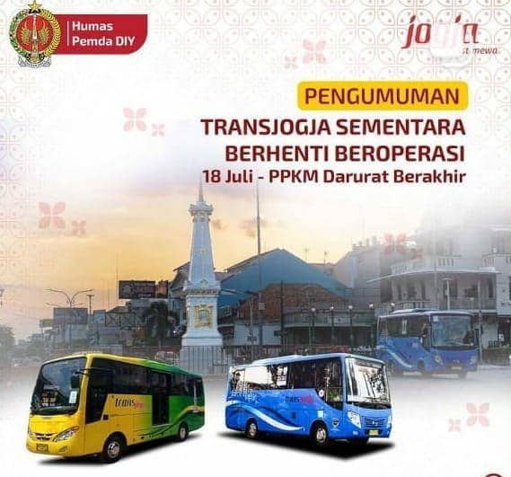Informasi Operasional TransJogja. Instagram /humasJogja