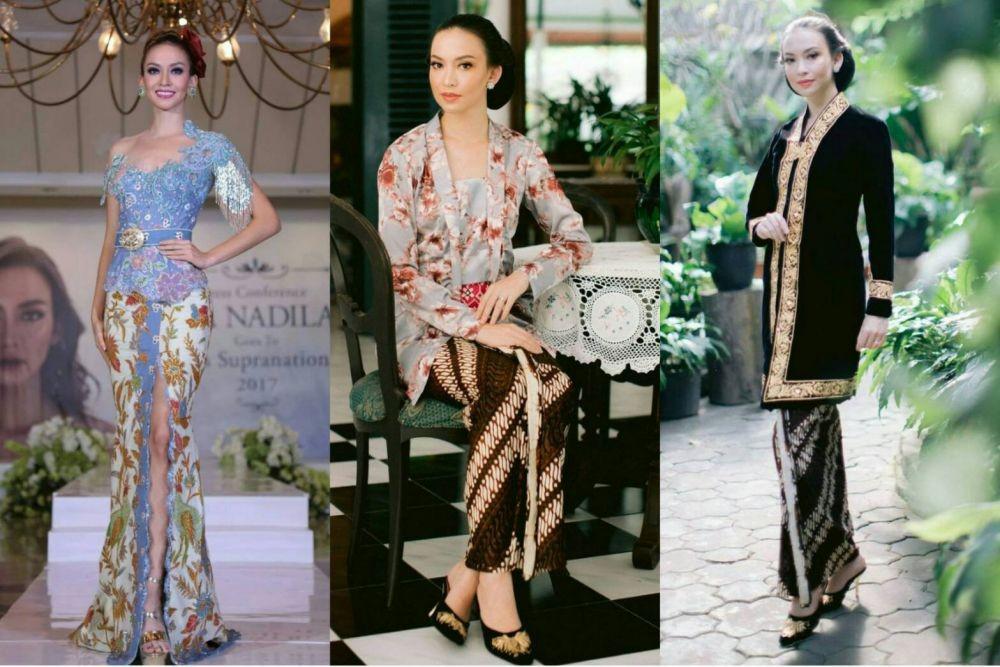 9 Inspirasi Kebaya dan Kain Etnik ala Karina Nadila, Anggun!