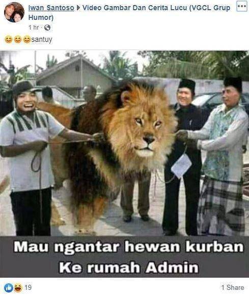 status media sosial pamer hewan kurban (facebook.com/iwan santoso)