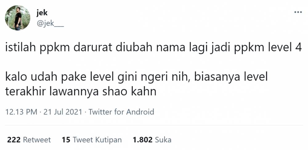 cuitan lucu PPKM (twitter.com/jek___)