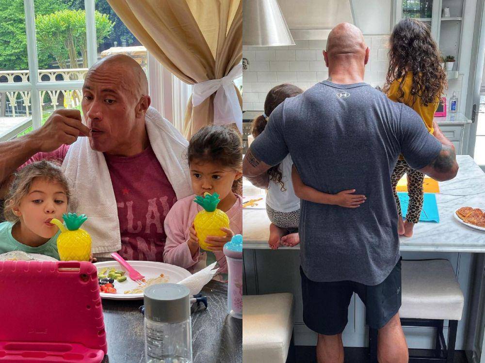 Dwayne Johnson dan buah hati (instagram.com/therock)