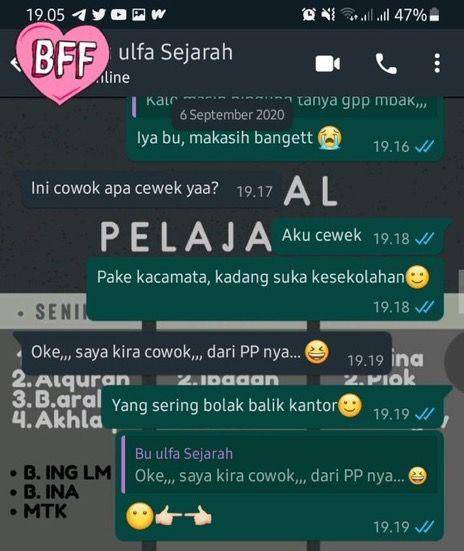 chat siswa kocak (twitter.com/lionmrkto)