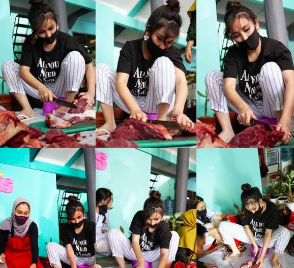 Momen Ayu Ting Ting jadi panitia kurban (instagram.com/ayutingting92)
