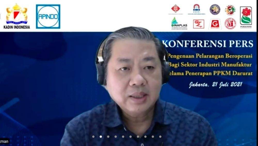 Ketua Umum Gabungan Pengusaha Makanan dan Minuman Seluruh Indonesia (GAPMMI) Adhi S Lukman (Dok. Tangkapan Layar Vadhia Lidyana/IDN Times)