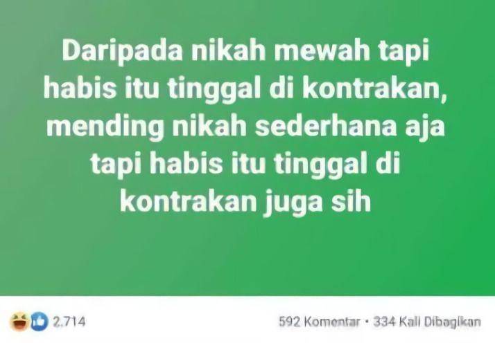 status Facebook tentang pernikahan (instagram.com/recehtapiviral)