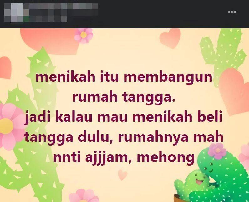 status Facebook tentang pernikahan (instagram.com/ngakakreceh)