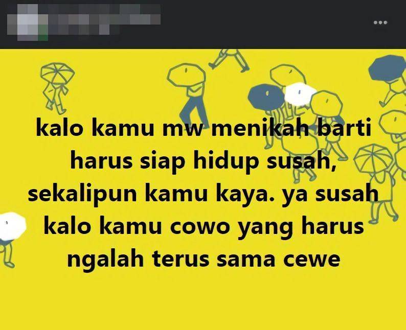 status Facebook tentang pernikahan (facebook.com/kementrianhumorindonesia)