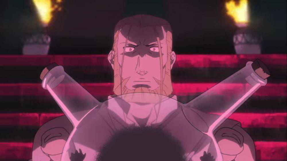 Father dan Hohenheim melakukan Transmutasi Manusia. (dok. Netflix/Fullmetal Alchemist: Brotherhood)