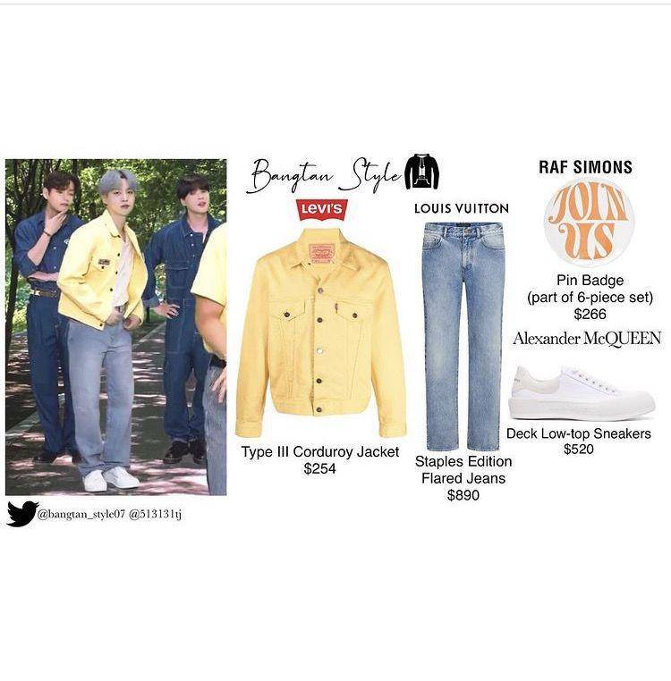 Harga outfit BTS Permission to Dance "Anywhere" (instagram.com/bangtanstyle.7)
