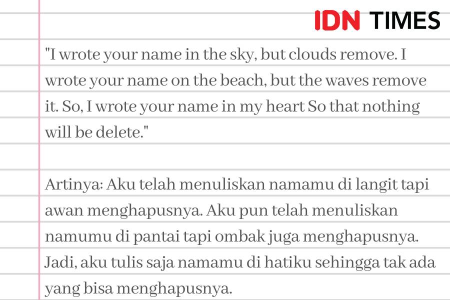 Caption Bahasa Inggris romantis (IDN Times/M. Tarmizi Murdianto)