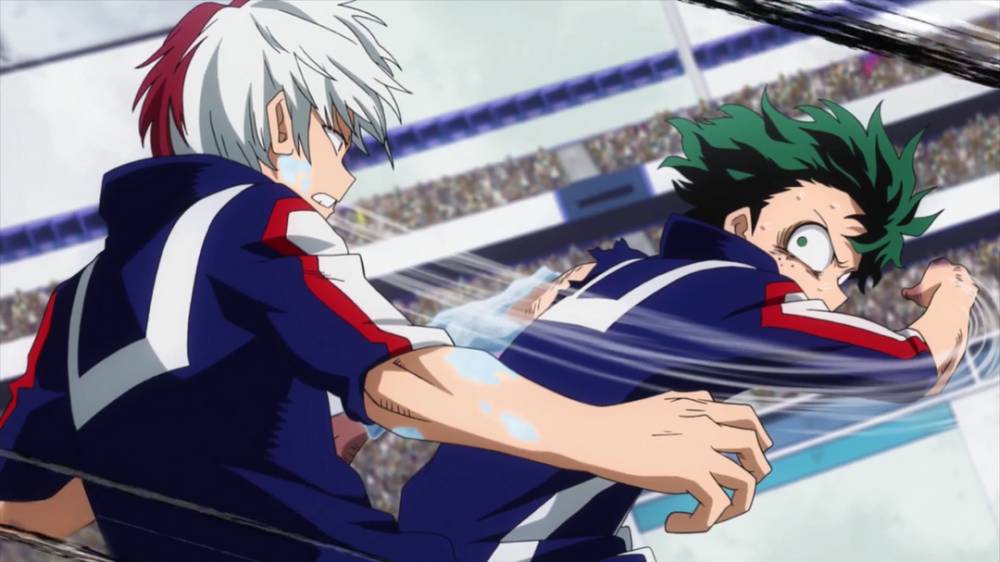 Midoriya Izuku vs Todoroki Shoto (dok. Netflix/My Hero Academia)