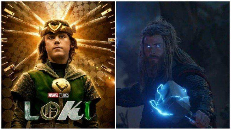 Kid Loki (kiri) dan Thor versi Endgame (kanan). Dok. Marvel Studios