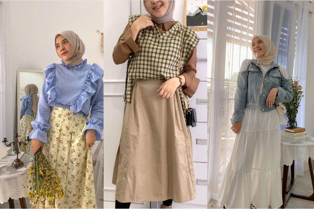 10 Gaya OOTD Hijab Korean Style ala Lida Lubis, Gampang Ditiru