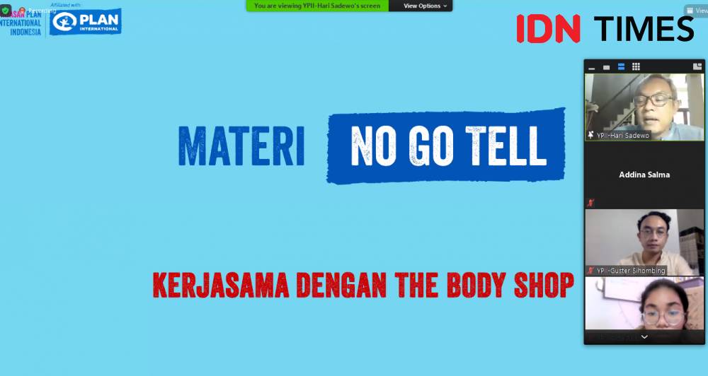 'Workshop untuk Guru: Mengenal Kekerasan Berbasis Gender & No! Go! Tell! di Sekolah' yang dilaksanakan pada Jumat (23/7/2021) (IDNTimes/Dina Fadillah Salma)