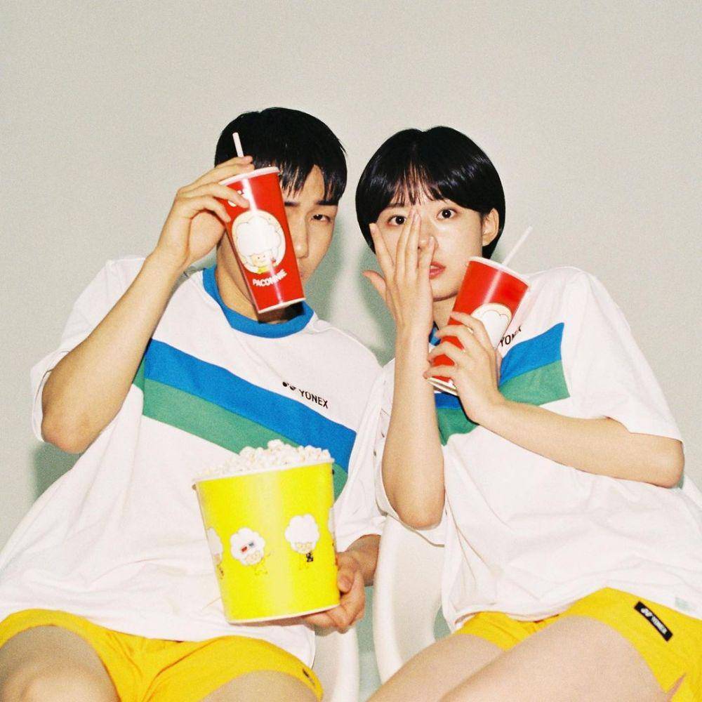 Tang Joon Sang dan Lee Jae In di pemotretan Yonex Korea (instagram.com/yonex_kr)