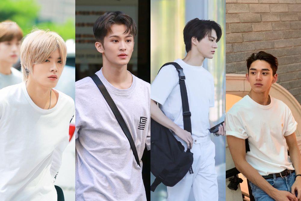 Serasa Bisa Digapai, Potret 10 Member NCT Pakai Kaus Putih Bikin Halu