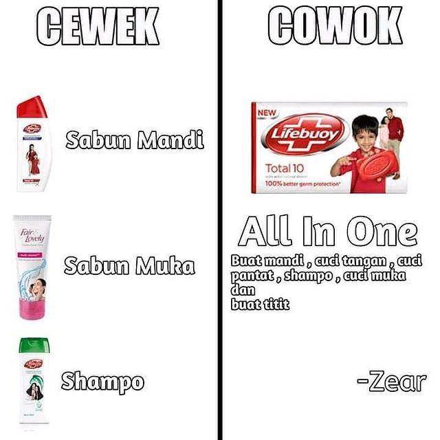 meme beda cewek dan cowok (instagram.com/majelis_humor_indonesia)