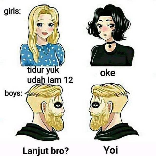 meme beda cewek dan cowok (instagram.com/rajaherp)
