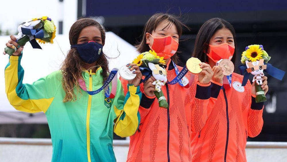 Para peraih medali Olimpiade Tokyo  di cabor skateboard kategori women's street (twitter.com/Telegraph)