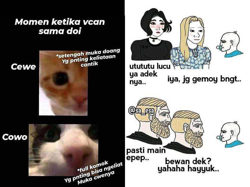 meme beda cewek dan cowok (instagram.com/memes.comik.indonesia| instagram.com/majelis_humor_indonesia)