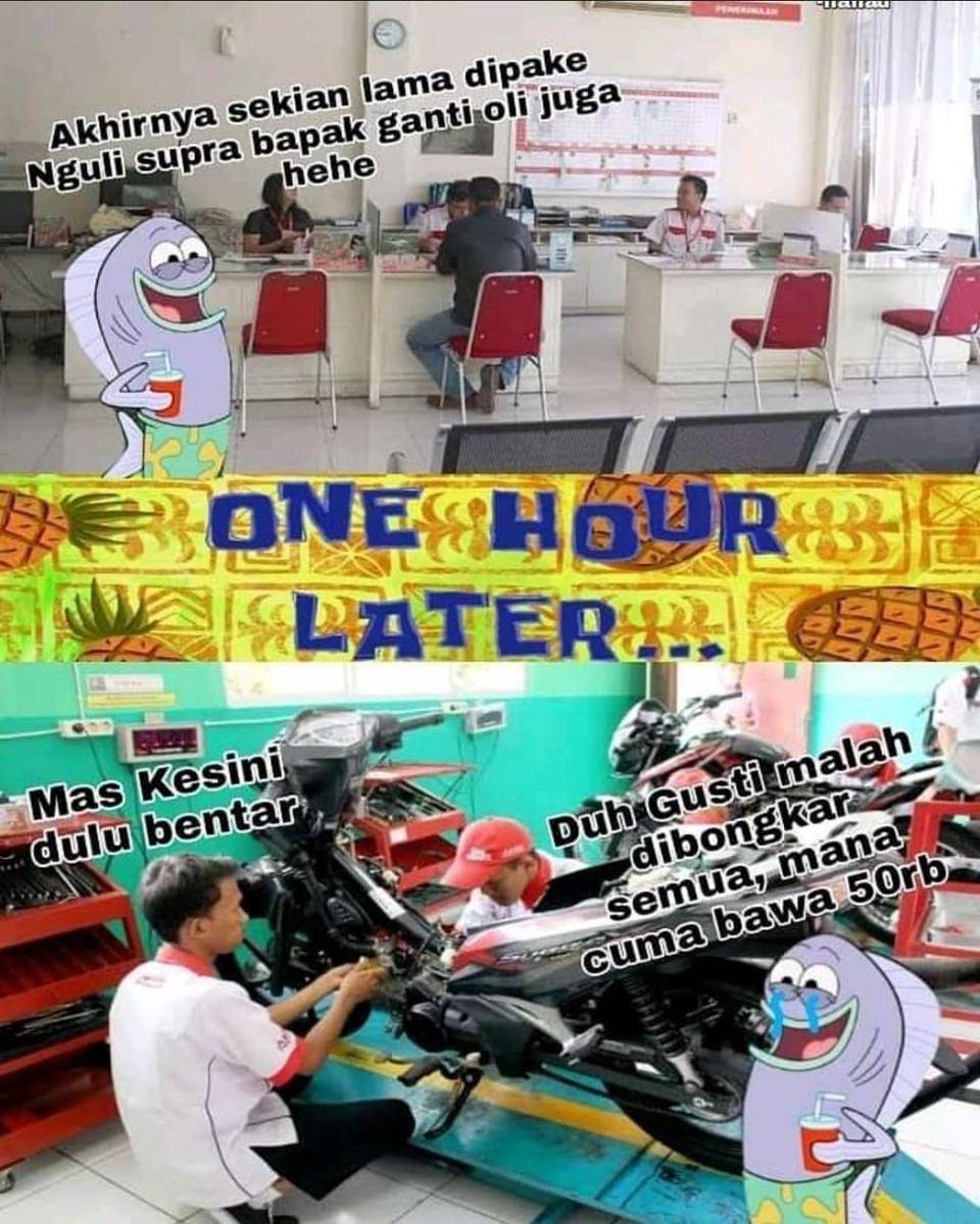 meme servis motor (instagram.com/meme.comic.indonesiia)