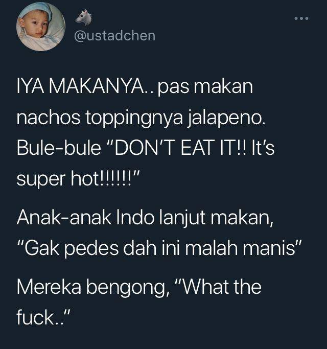 cuitan bule gak suka pedas (twitter.com/ustadchen)