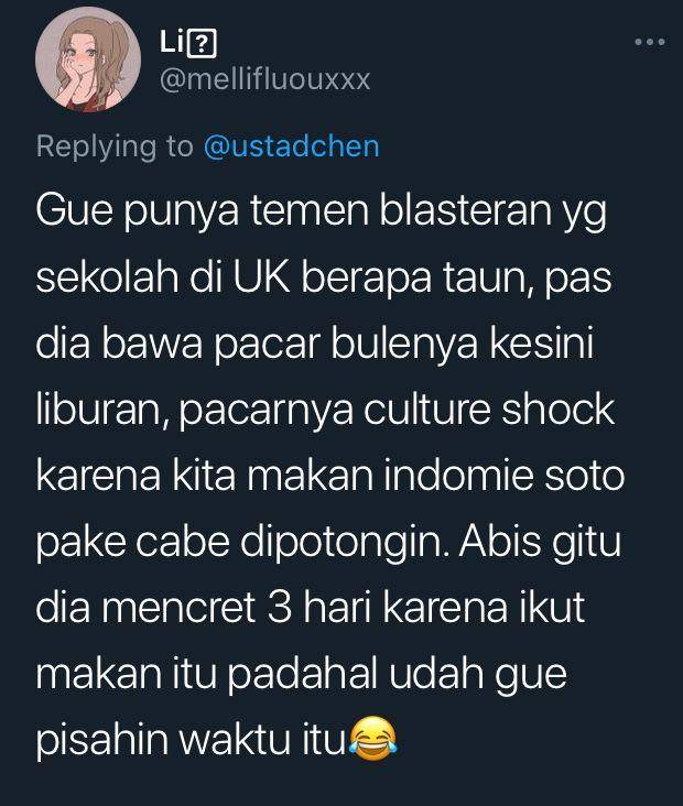 cuitan bule gak suka pedas (twitter.com/mellifluouxxx)