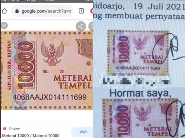 Viral Dokumen Pendaftar CPNS 2021 Pakai Meterai Hasil Download Google
